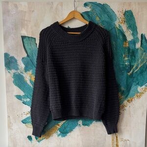 Universal Thread Dark Grey Waffle Knit Crewneck Sweater